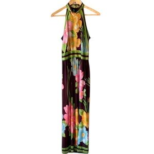 Vintage Toni Todd Seventies Floral Maxi Dress Halter Small